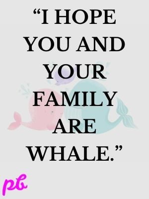 “I hope you and your family are whale.”