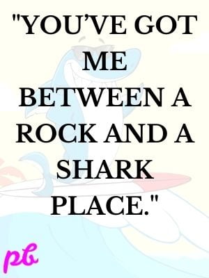 You’ve got me between a rock and a shark place.